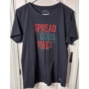 Life Is Good Classic Fit Gray Lg Short Sleeve Womens T-Shirt